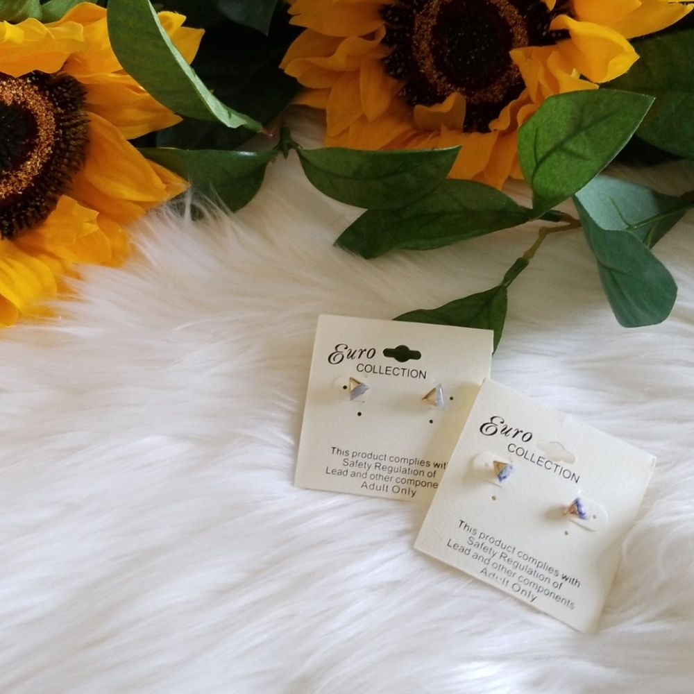 Gold/Blue Stud Earring